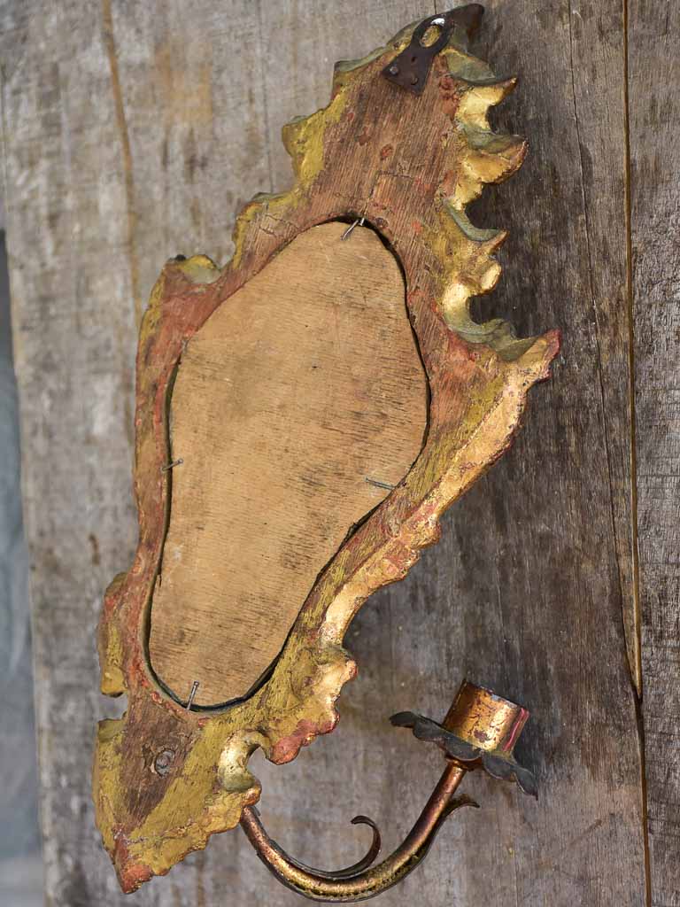 Pair of Italian Gold-Painted Candle Sconces