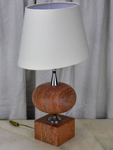 Mid century red travertine table lamp - Barbiere
