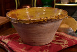 19th century yellow glazed Provencal preserving bowl