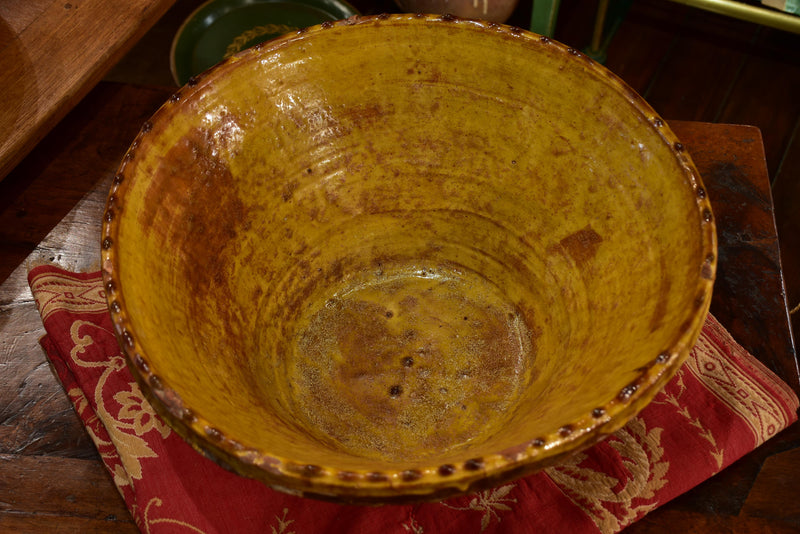 19th century yellow glazed Provencal preserving bowl