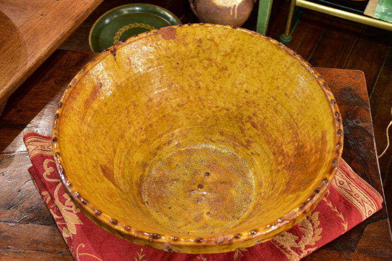 19th century yellow glazed Provencal preserving bowl