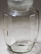 Antique French glass candy jar with lid - faceted 11¾"