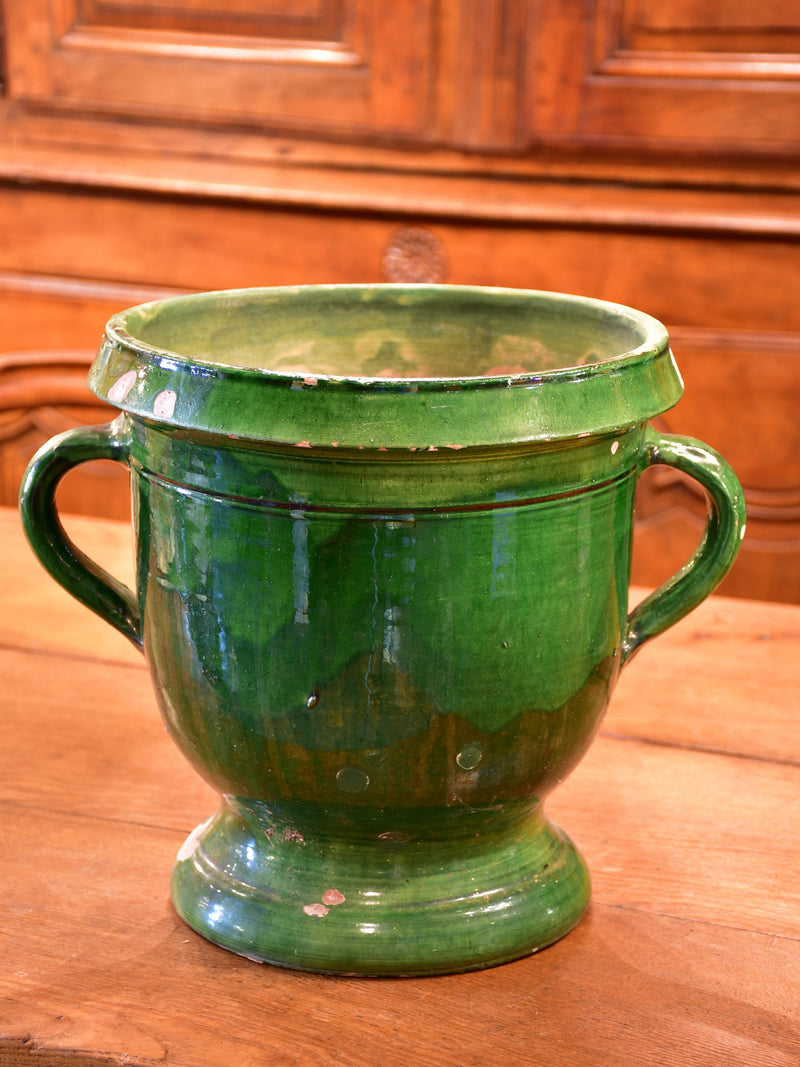Late 19th century Castelnaudary planter with green glaze
