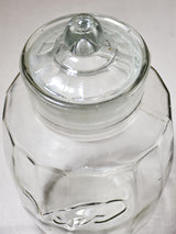 Antique French glass candy jar with lid - faceted 11¾"