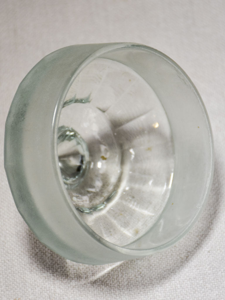 Antique French glass candy jar with lid - faceted 11¾"