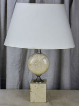 Mid century beige travertine table lamp - Barbiere