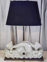 Salvaged boiserie table lamp - dauphin base