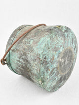 Antique French copper cauldron 12½"