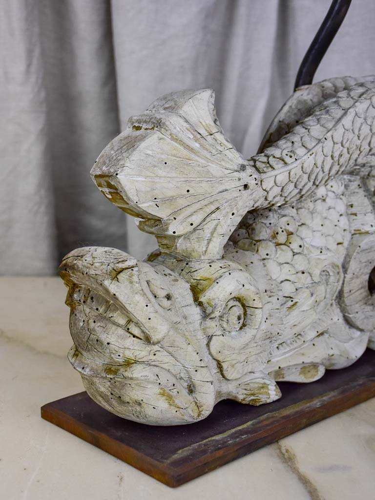 Salvaged boiserie table lamp - dauphin base