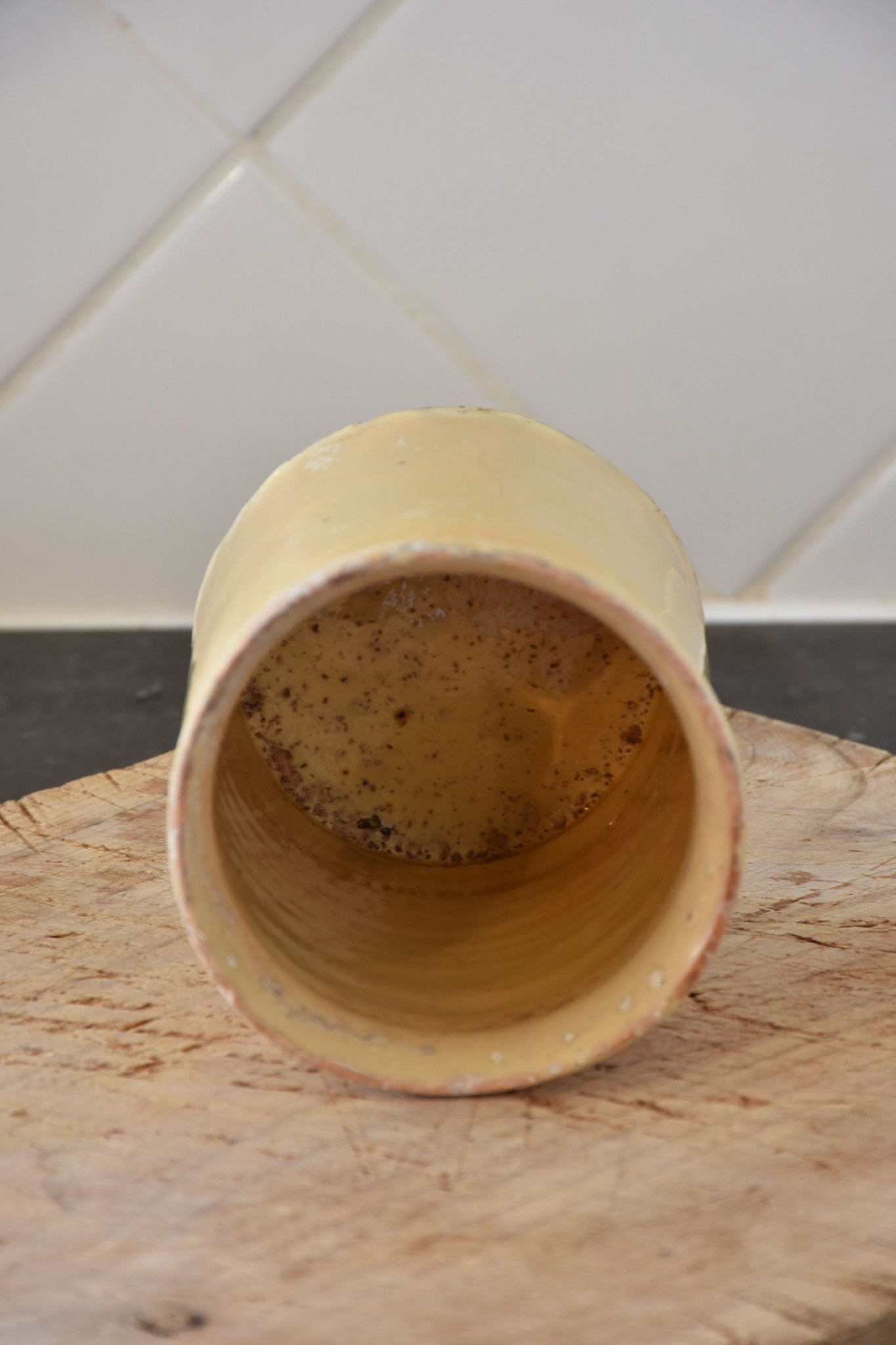 Preserving jar, yellow ware 4", 19th-century 2/2
