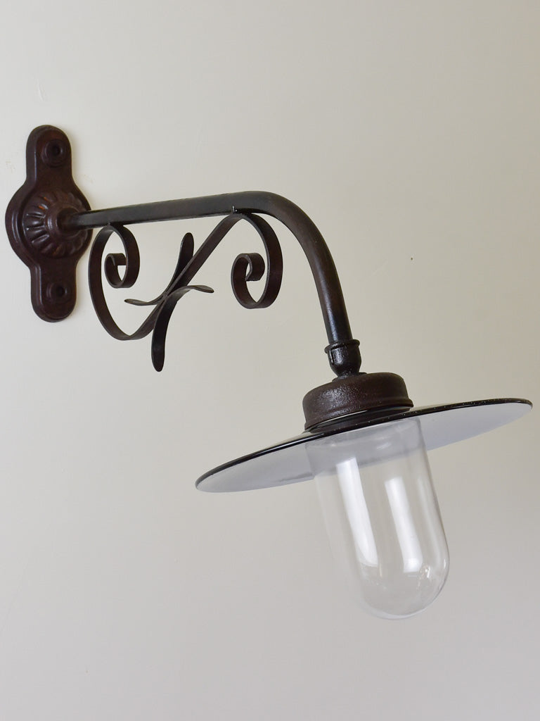 Green enamel French artisan wall sconce