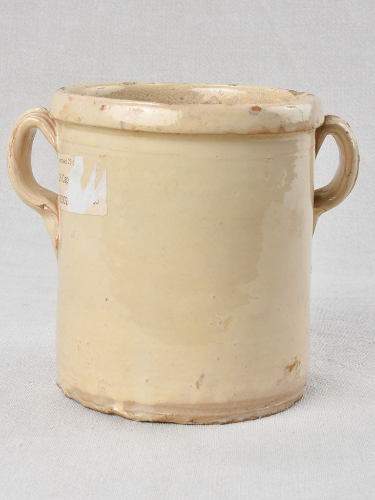 Antique Italian anchovy pot with handles 7"