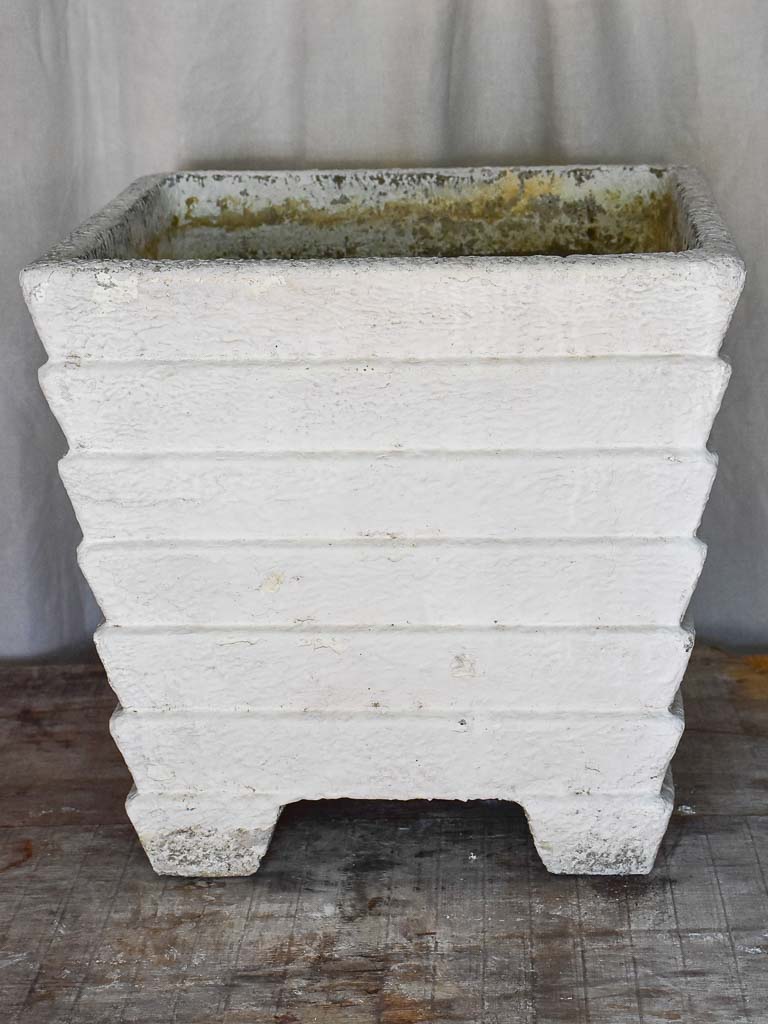 Pair of vintage Square White Garden Planters