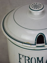 Antique French faience cheese pot with lid - Fromage Forte 9¾"
