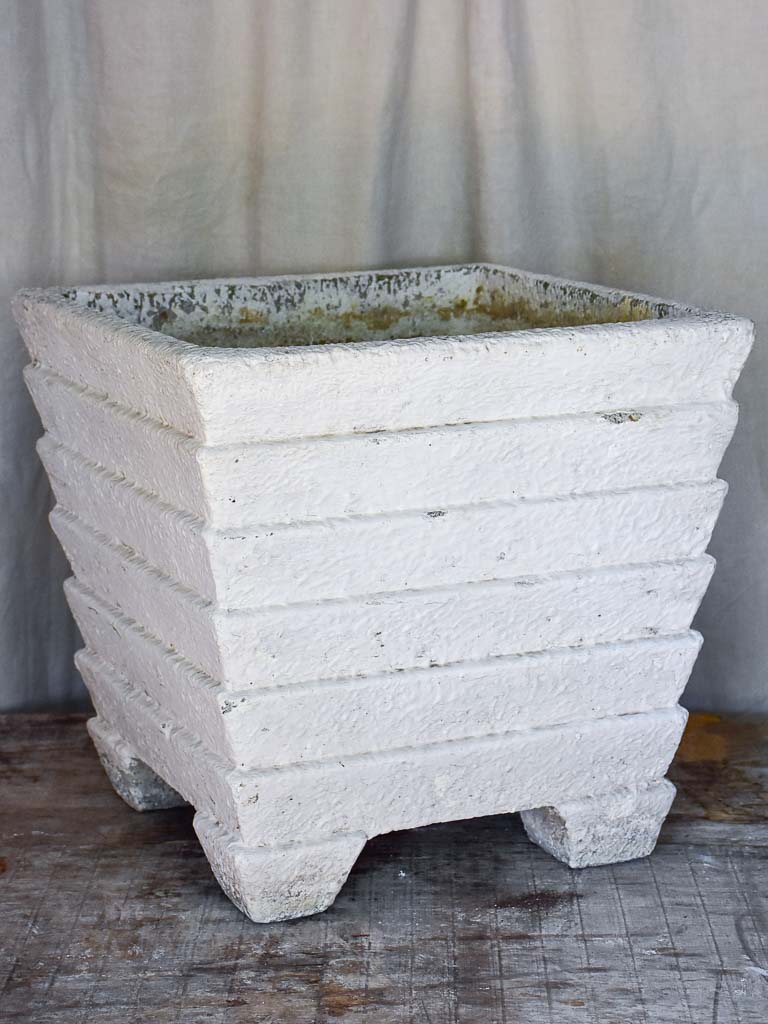 Pair of vintage Square White Garden Planters