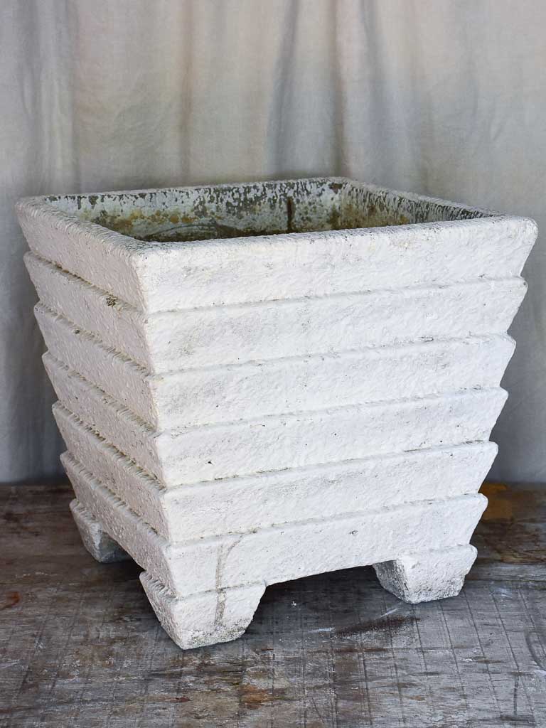 Pair of vintage Square White Garden Planters