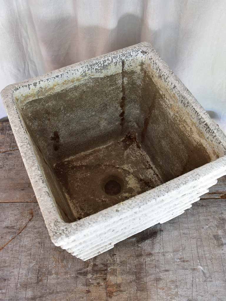 Pair of vintage Square White Garden Planters