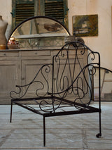 Pair of vintage French folding iron daybeds