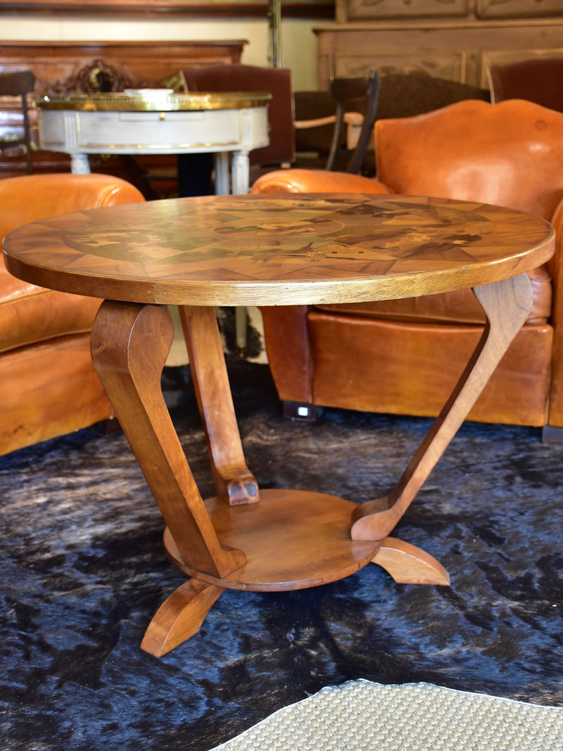 Art deco side table with marquetry