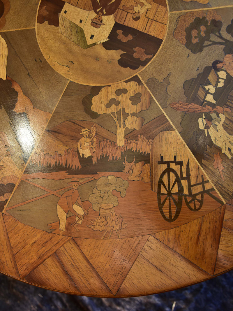 Art deco side table with marquetry