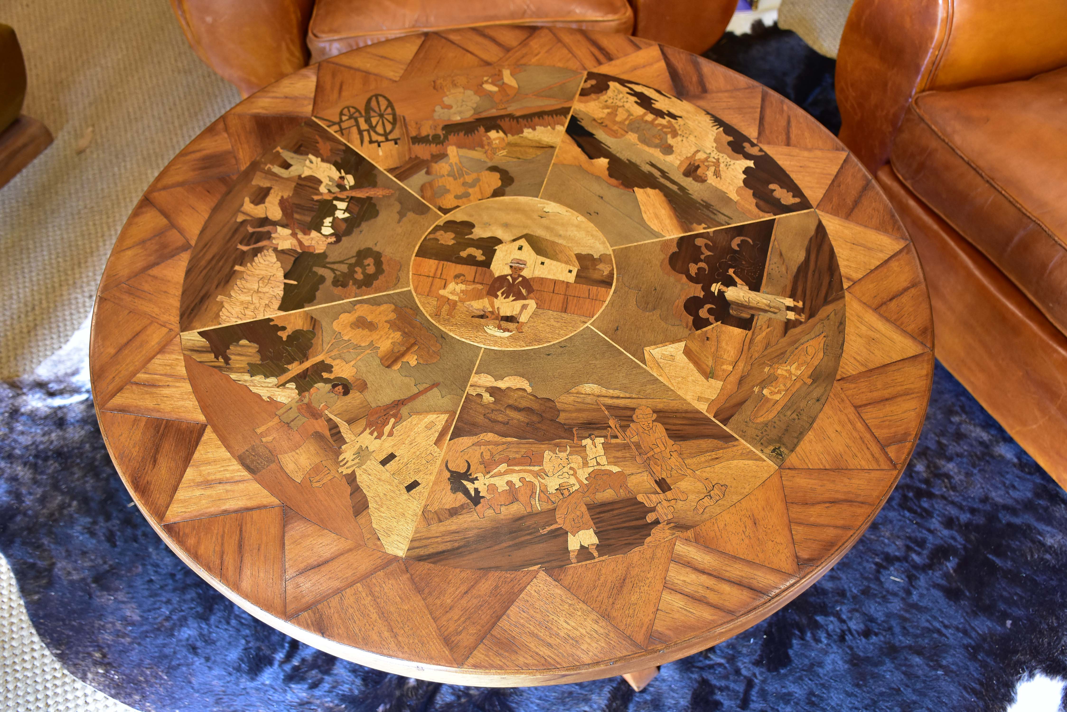 Art deco side table with marquetry
