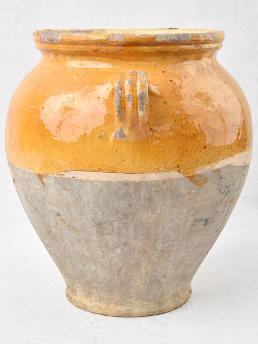 Large French confit pot w/ yellow ocher glaze 11½"