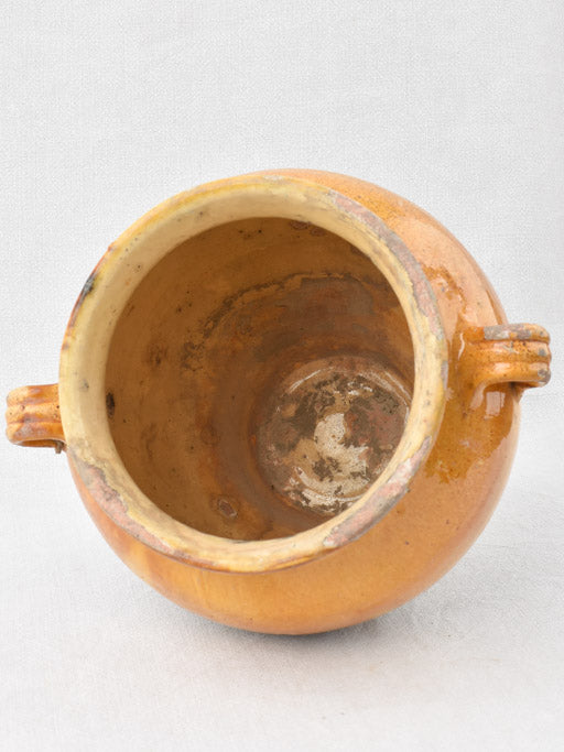 Large French confit pot w/ yellow ocher glaze 11½"