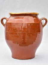 Large antique French confit pot with brown glaze 12½"