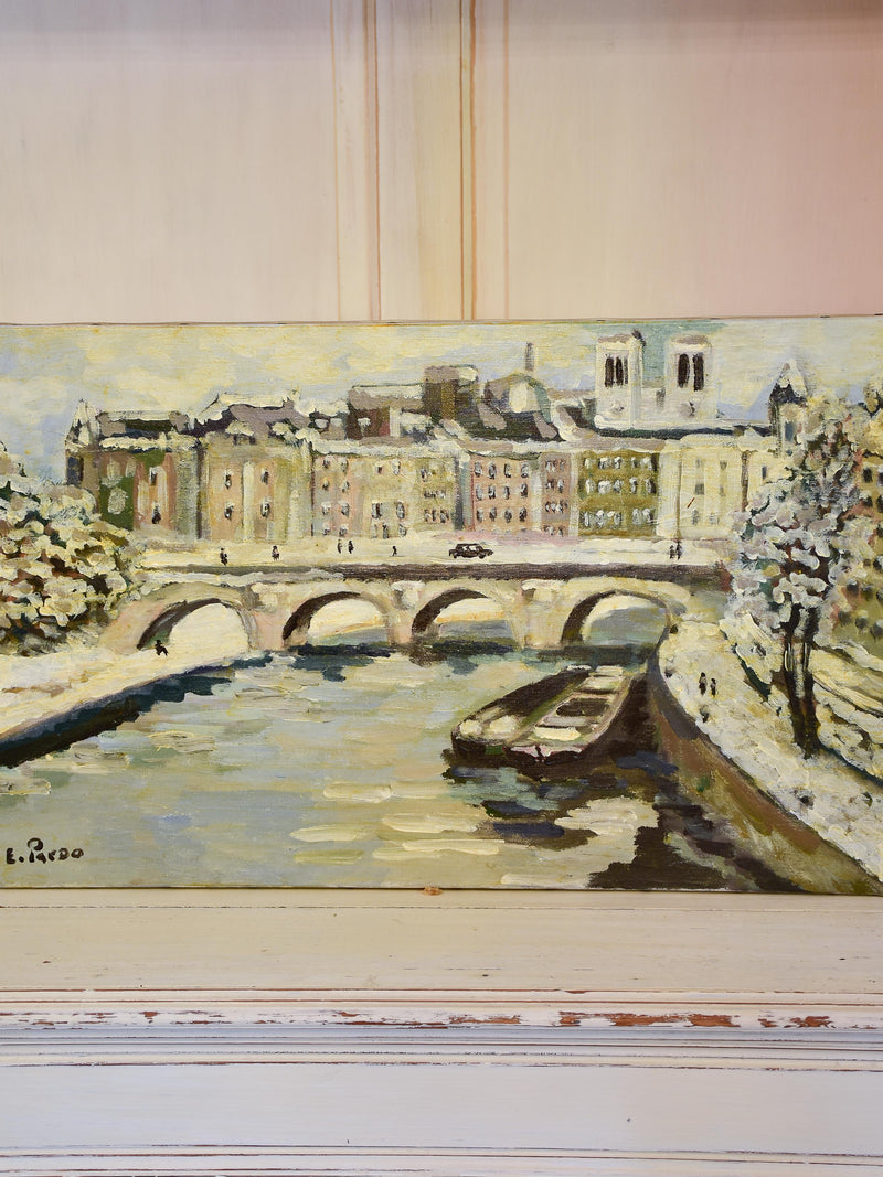 E. Pardo painting Paris in the snow