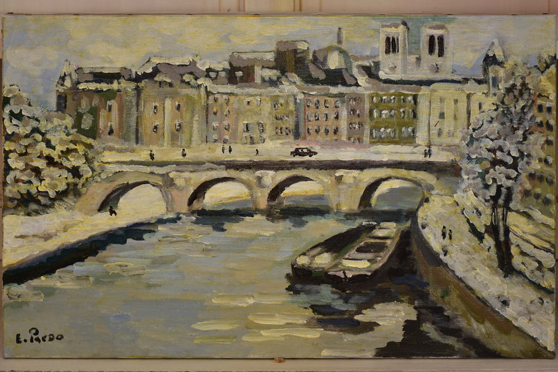 E. Pardo painting Paris in the snow