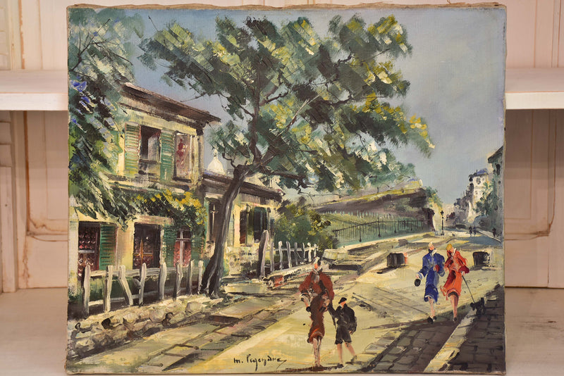 Painting titled "Le Lapin à Gill" Montmartre, Paris by artist M. Legendre
