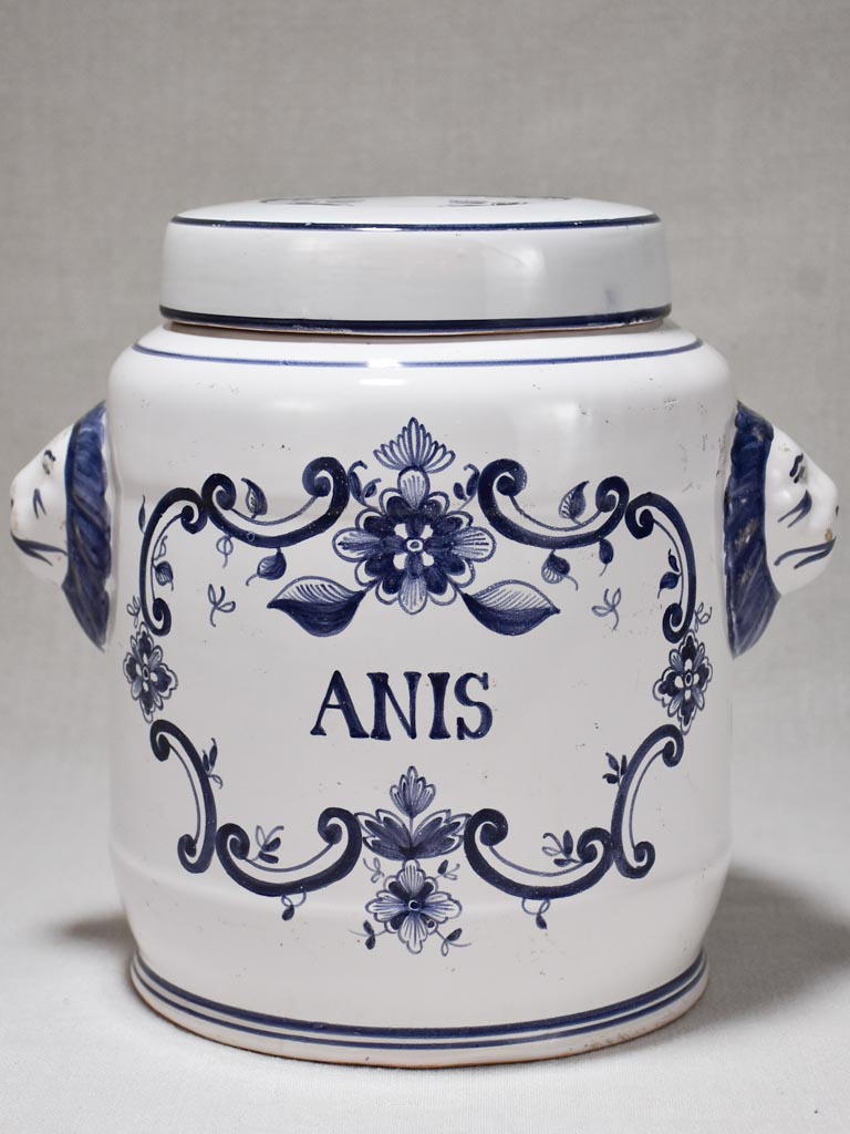 Large vintage pharmacy jar labelled Anis 11½"