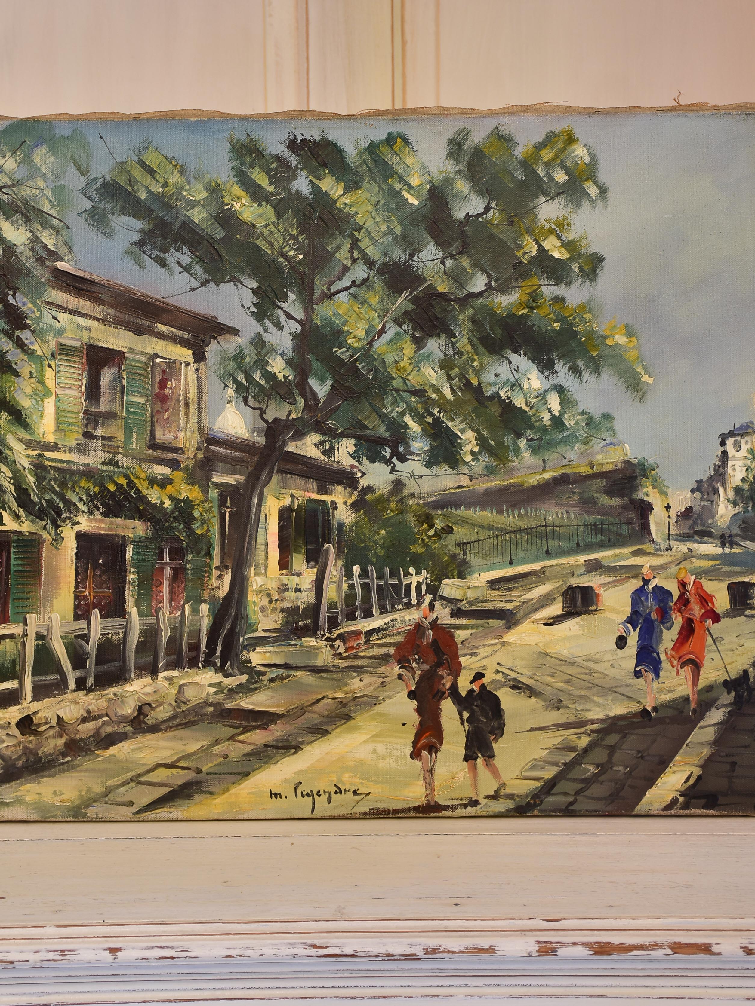Painting titled "Le Lapin à Gill" Montmartre, Paris by artist M. Legendre