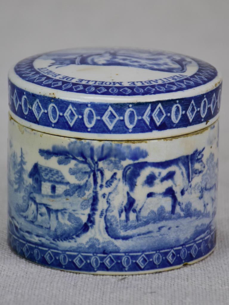 Rare 19th century marrow pot - blue and white