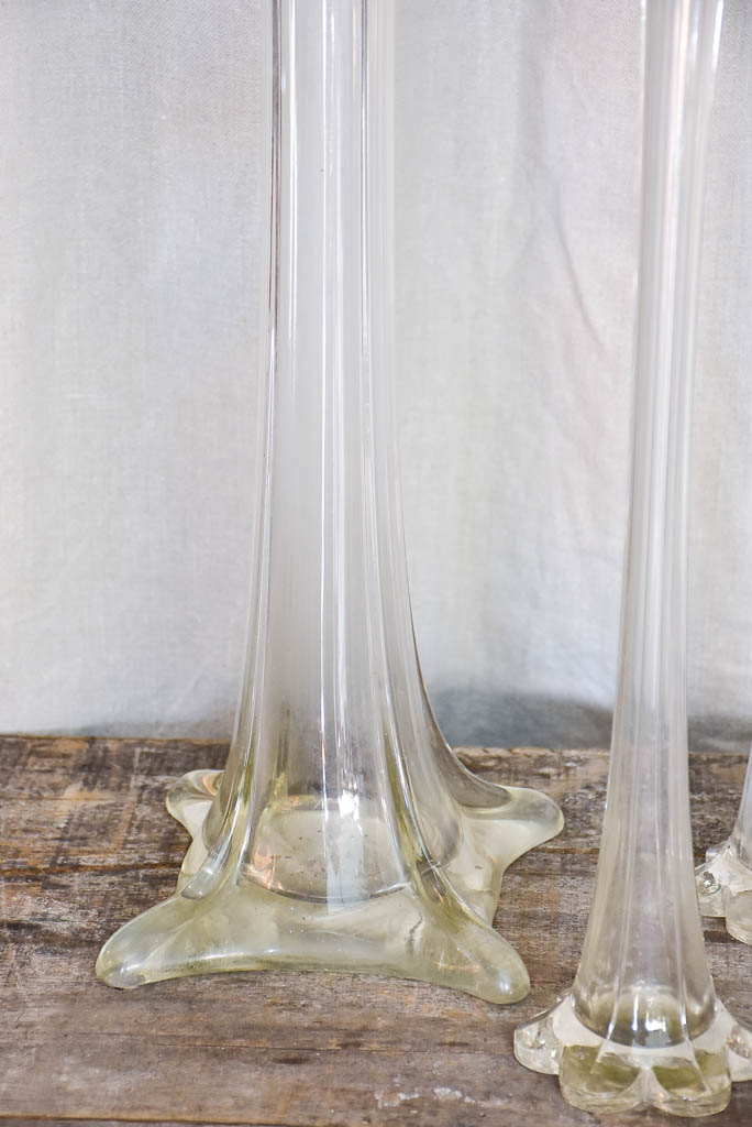 Three Tall Demi-Crystal Vases