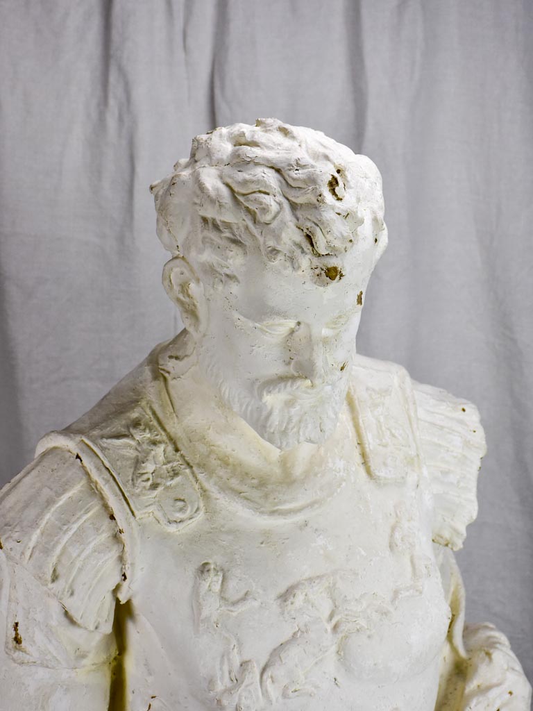 Large papier mache sculpture of a Roman warrior 57" Chez Pluie