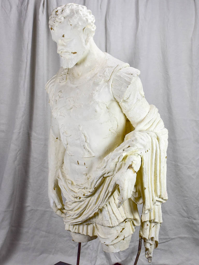 Large papier mache sculpture of a Roman warrior 57"