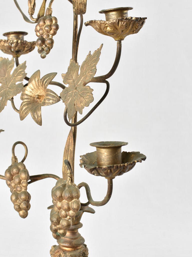 Church candlestick with flowers and wheat 21¾"