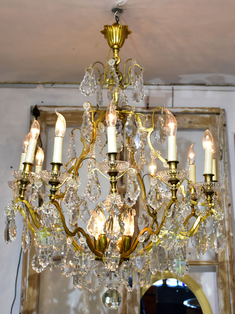 Antique French crystal chandelier - 12 branches