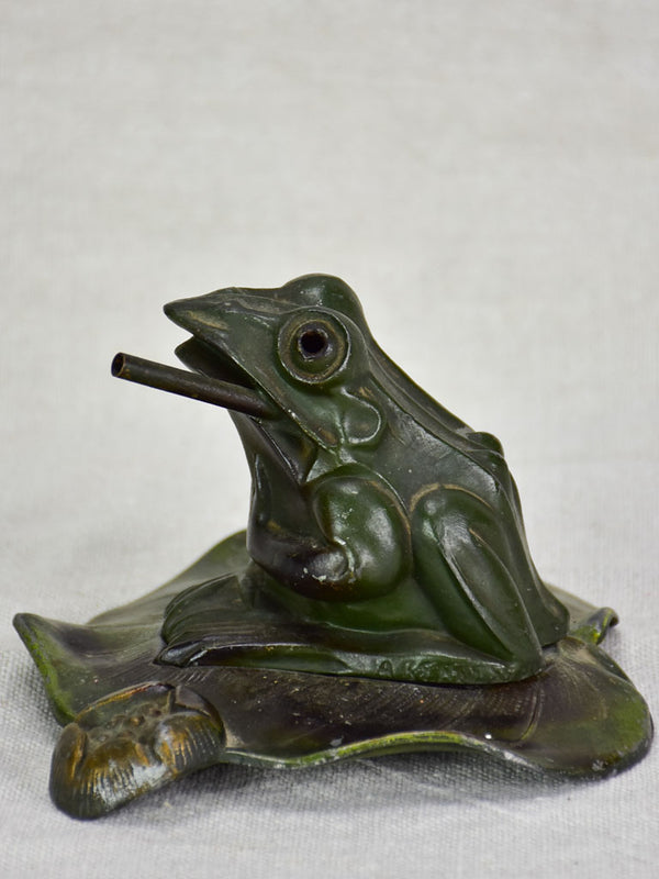 Antique French incense holder - frog