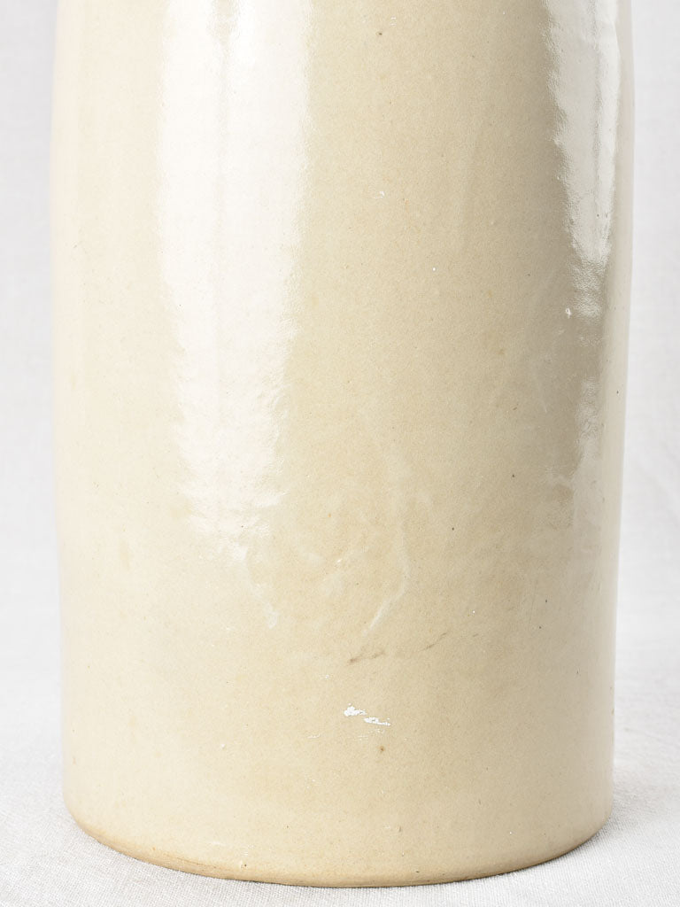 Large stoneware mustard pot - beige 16½"