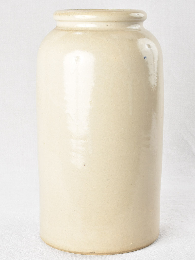 Large stoneware mustard pot - beige 16½"