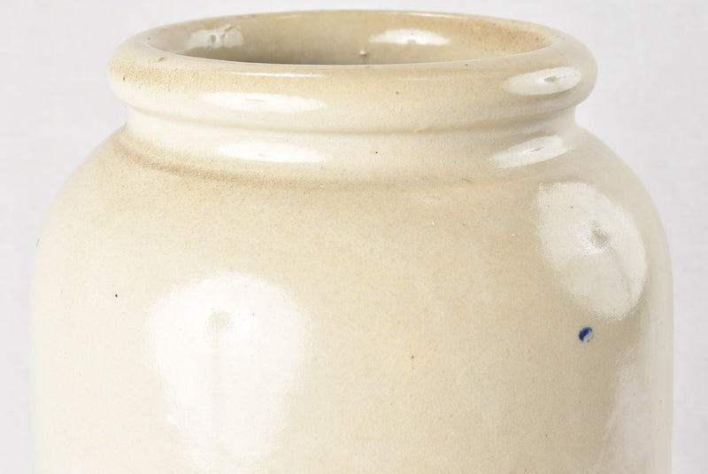 Large stoneware mustard pot - beige 16½"