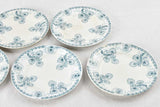 8 Longwy entree plates with blue flowers 8¾"