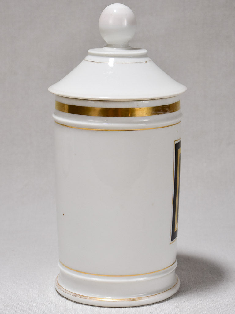 Napoleon III pharmacy jar - Cire blanche 10¼"