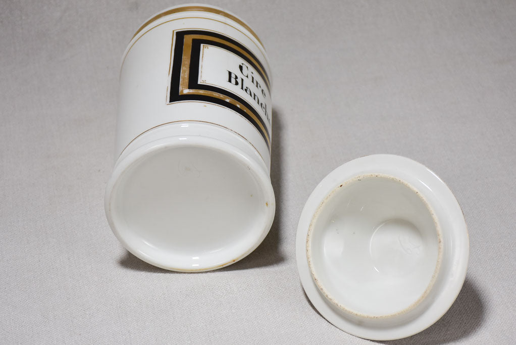 Napoleon III pharmacy jar - Cire blanche 10¼"