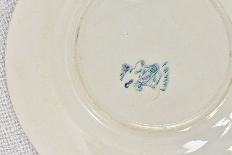 8 Longwy entree plates with blue flowers 8¾"