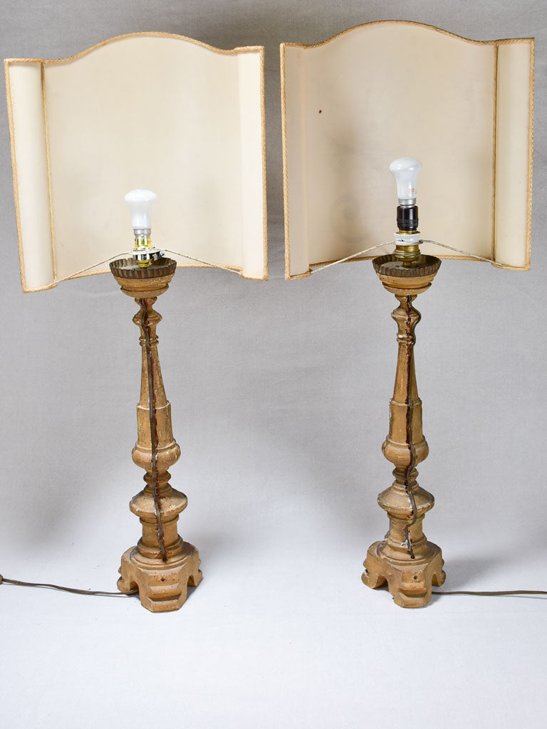 Pair of 18th-century French candlestick lamps 34¼"