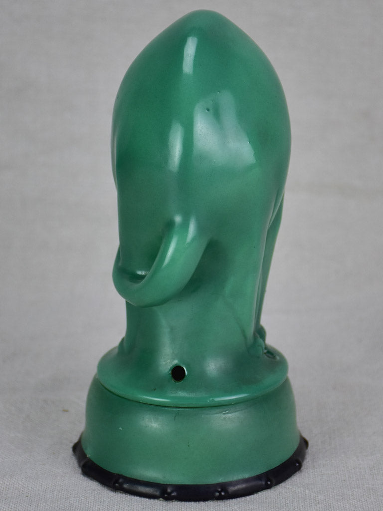 1930's French children's lamp - blue / green cat