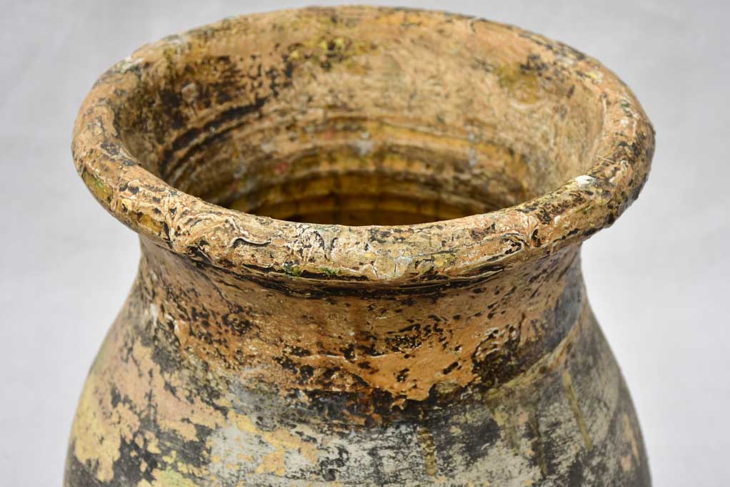Small rustic antique olive jar 15¼"